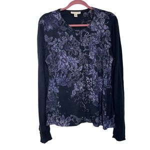 Coldwater Creek Floral Cardigan Button Front SZ L